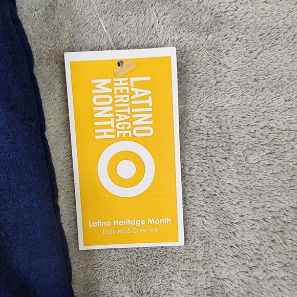 Unisex Kids Navy Shirt Short Sleeve Crew Neck Dream Big Latino Heritage Size 3T - Picture 5 of 9